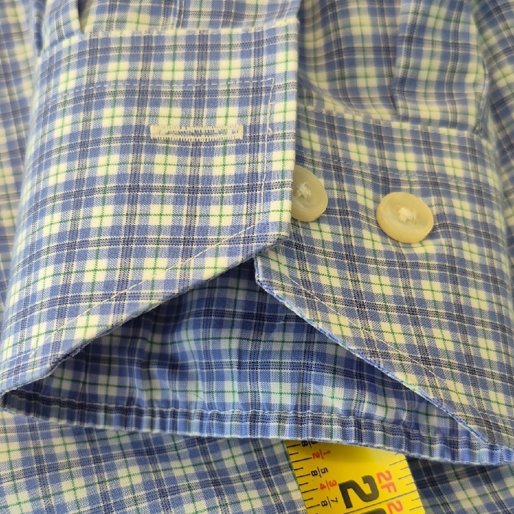 Lorenzo Uomo Long Sleeve Trim Fit Blue Button Down Mens Shirt. Size 34-35. NWOT - Picture 4 of 16